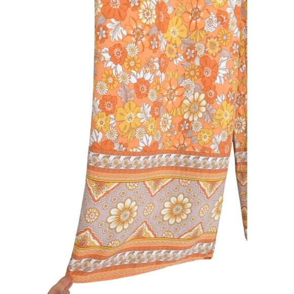 PINK LILY TIE WAIST BOHO FLORAL PRINT WIDE LEG PANTS - Picture 6 of 10